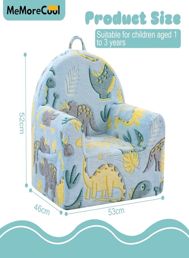 MeMoreCool Comfy Toddler Chair for 1-3 Years Old, Glow Dinosaur Kids Reading Chair, Soft Plush Toddler Armchair, Cozy Foam Lounge Kids Armchair for Baby Room, Living Room, Playroom, Reading Nook - Image 4