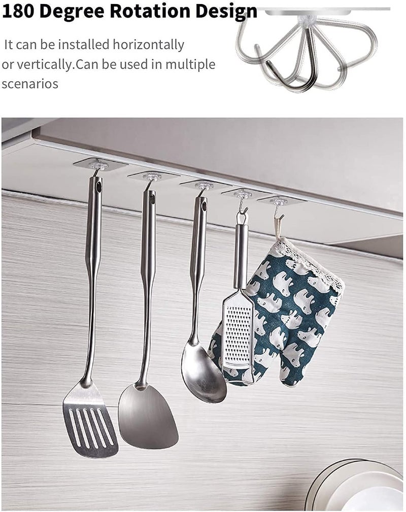 MorivaHomes Multipurpose Pack of 10 Self Adhesive Flower Design Wall Hooks Waterproof Nail Free Sticky Plastic No Drilling Hooks Multipurpose Home Storage Ideal for Wall,Bedroom,Bathroom &Kitchen - Image 2