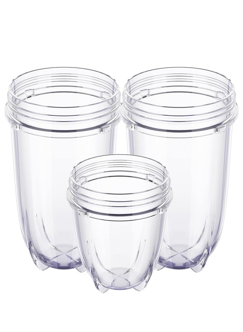 SYOSI 3-pack 16 ounce Cup and 12 ounce Short Cup Replacement Cup Set Fits for Magic Bullet Blenders Cup for 250w (MB1001 Series) - Image 1