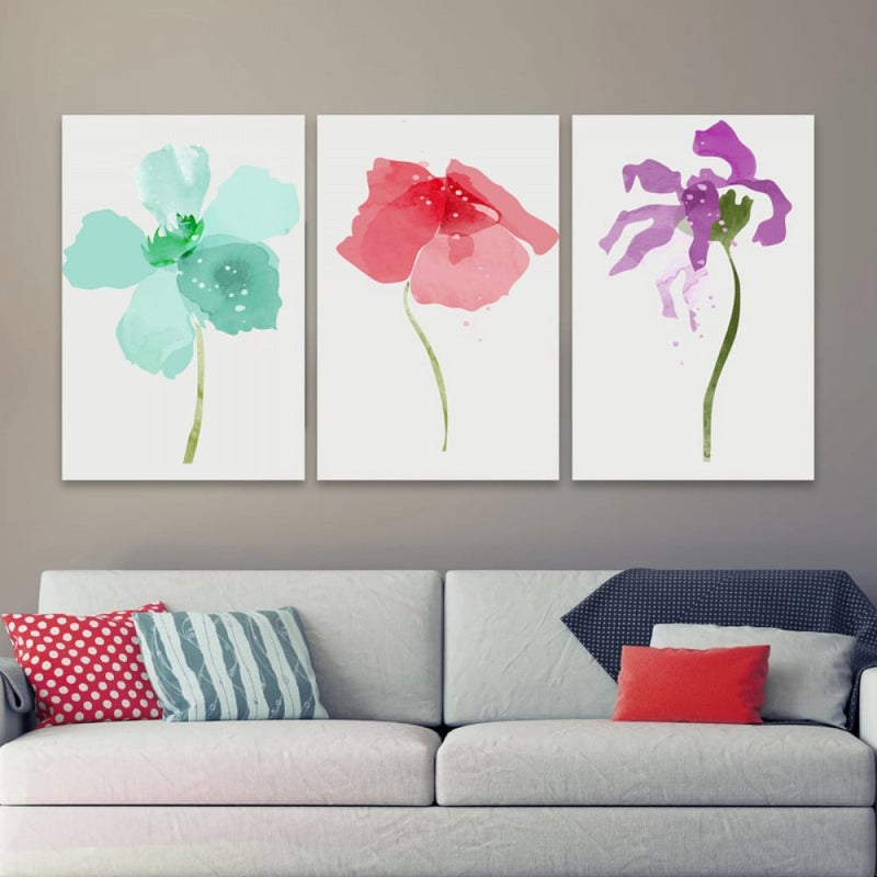 ماركتنا ثلاث لوحات قماشية فخمة بتصميم مودرن مع برواز مجوف مقاس (90×40) ثلاث قطع - Image 1