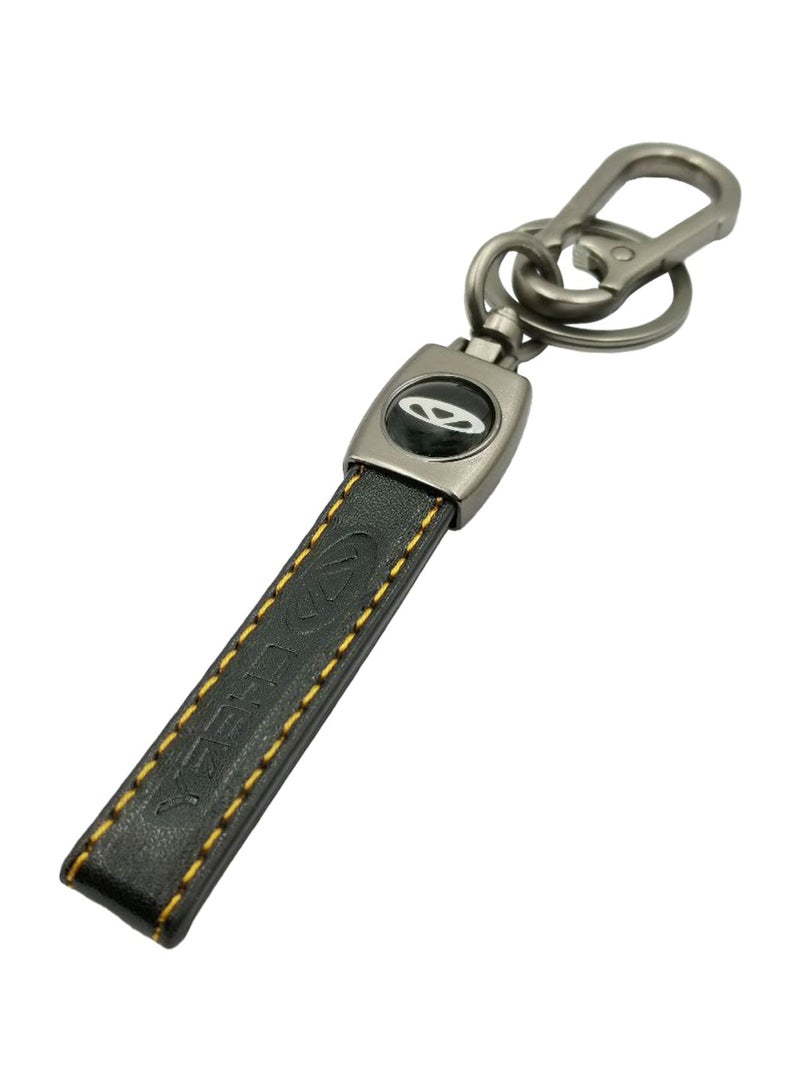 Premium Metal Car Key Ring, PU Leather Strap Car Keychain CHERY - Image 2