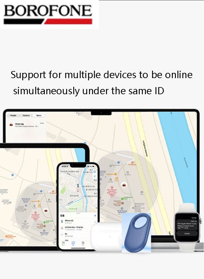 BOROFONE Airtag Smart Pet Anti-Loss Device, compatible with Apple devices, vehicles, keys, luggage and more – the ultimate anti-loss solution (Deep Blue) - Image 4