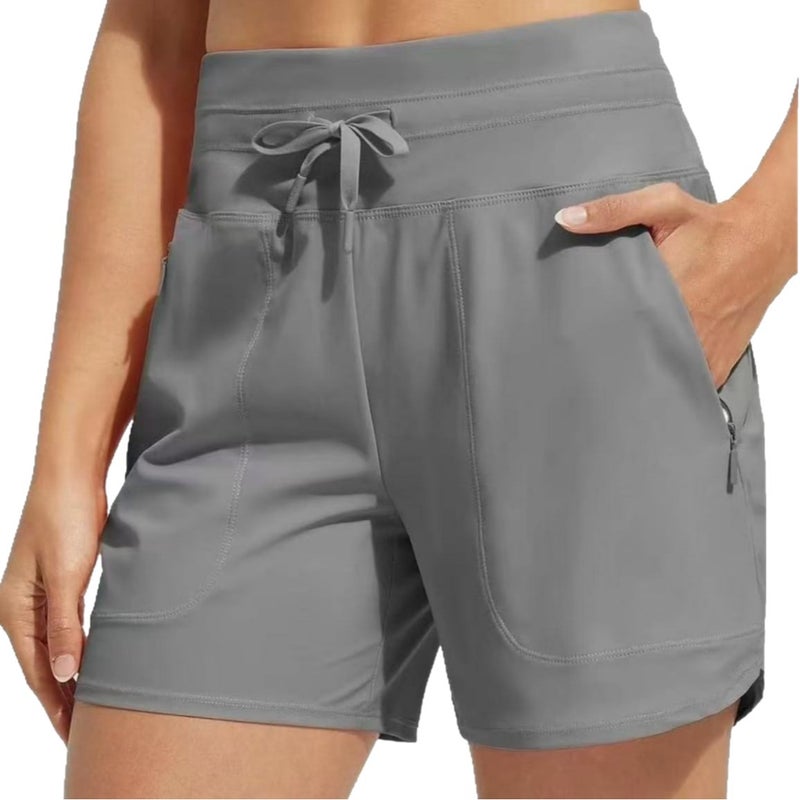 Women's High Waist Yoga Shorts Loose Casual Sports Shorts - Image 4