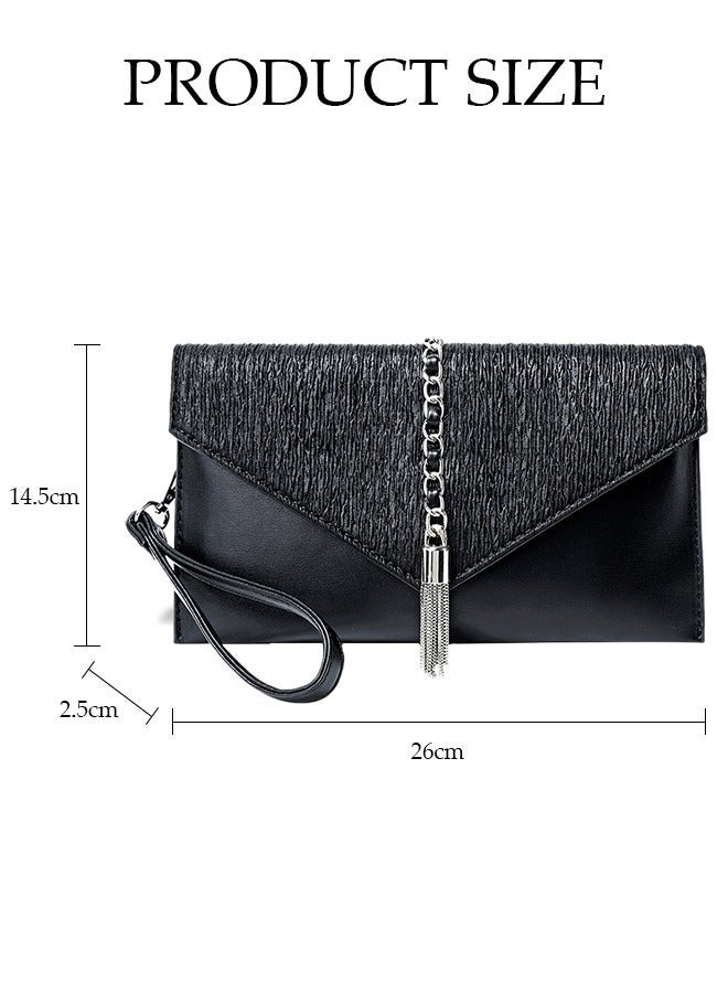 DUNISO Women Shiny Glitter Evening Clutch Envelope Handbag Chain Purse for Wedding Formal Cocktail Party - Image 5