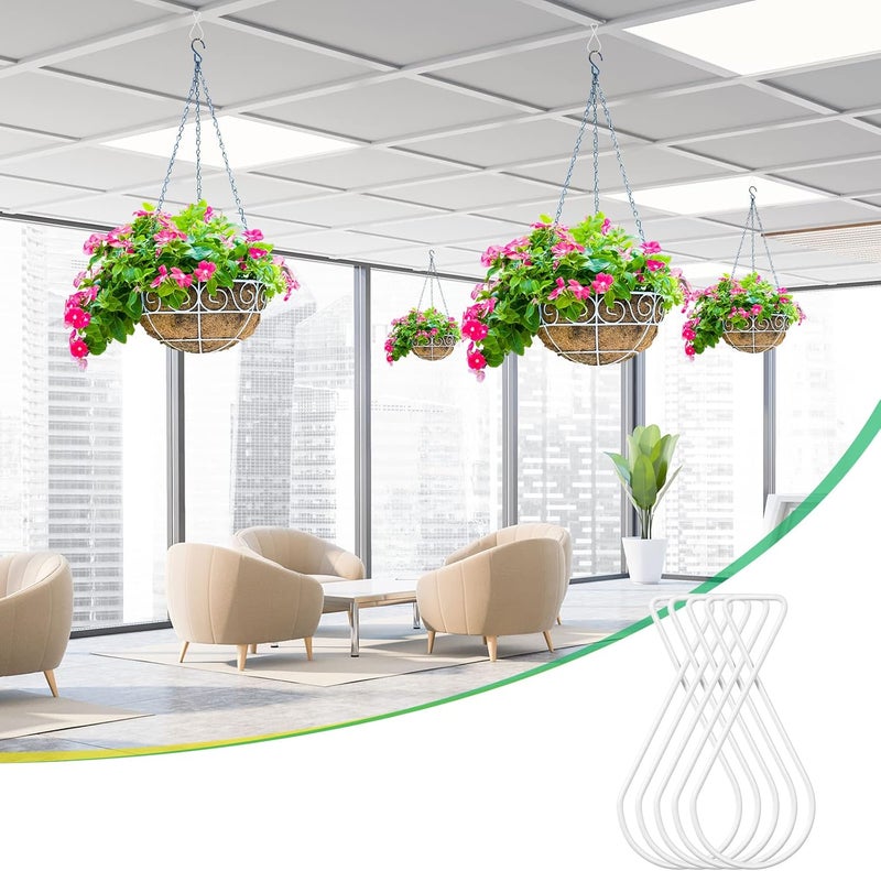 Sratte 100 Pieces White Drop Ceiling Hooks Clips for Hanging Classroom Ceiling Hangers Suspended Tile Hanger for Classroom Office Home Wedding Decorations - Image 4