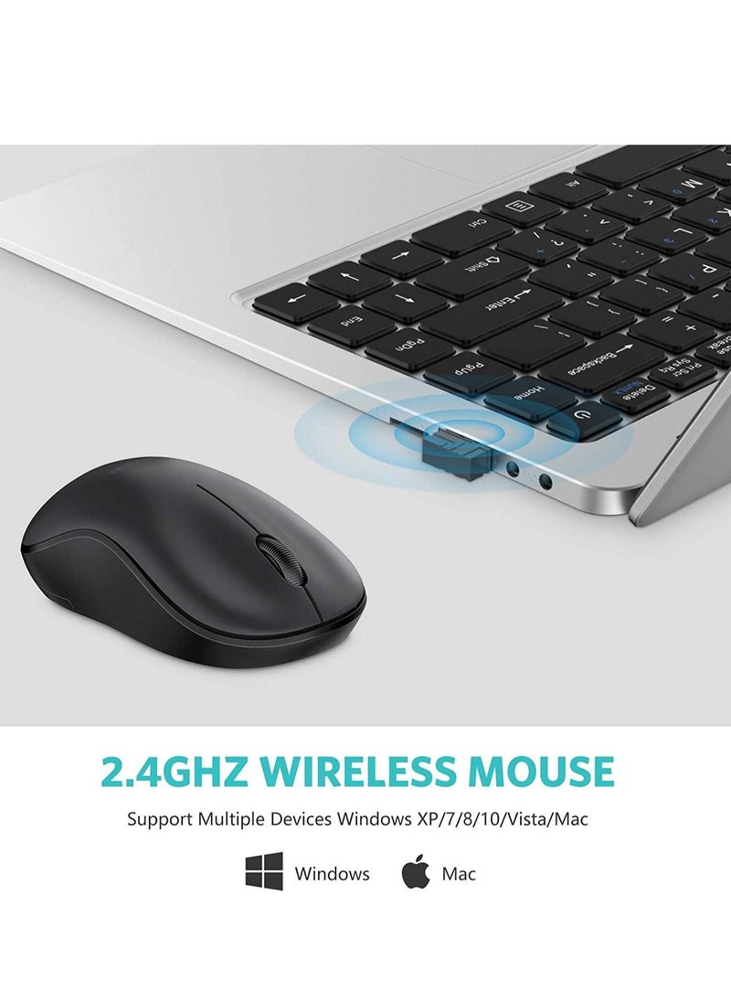 Wireless Mouse, 2.4G Wireless Computer Mouse with Nano Receiver for PC, Laptop, Computer, Desktop with Windows XP/7/8/10/Vista, Black - Image 3