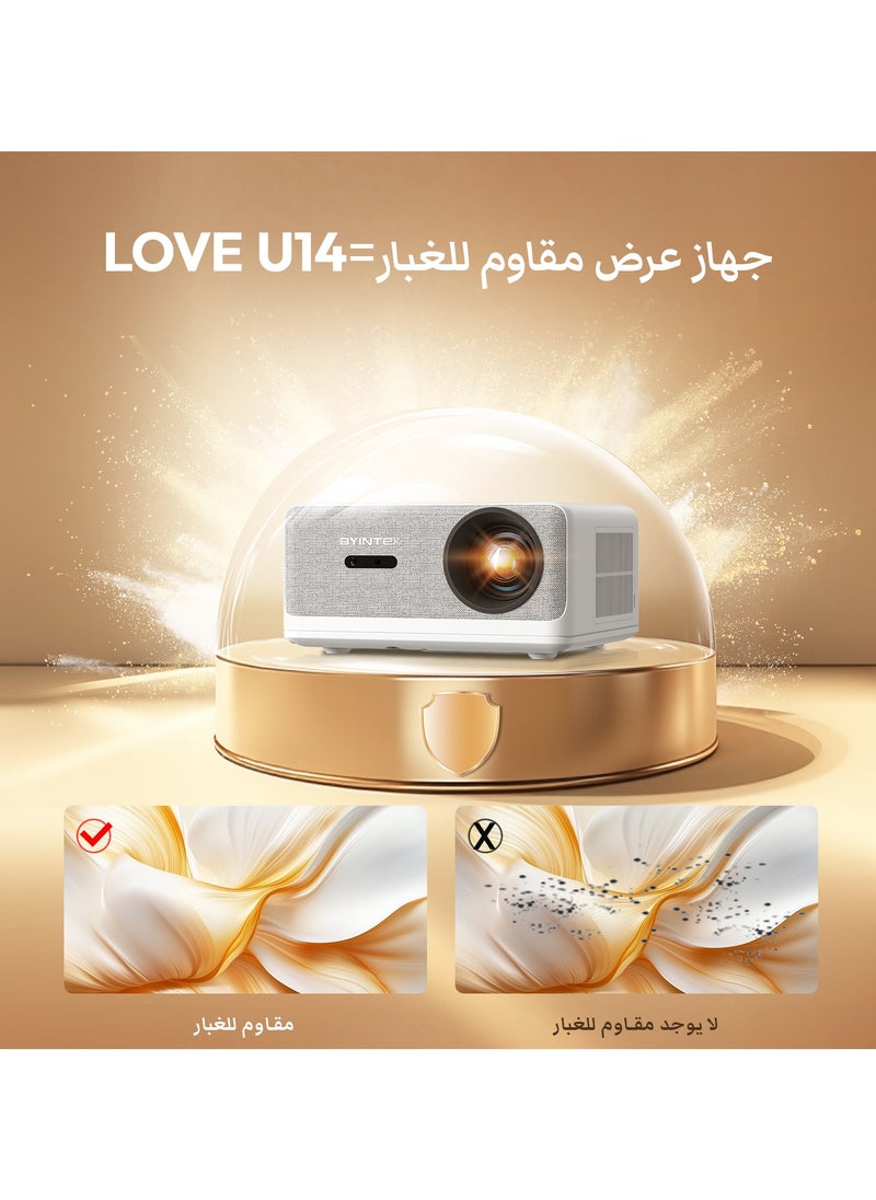 BYINTEK - U14 Smart Projector, 1080P Full HD Projector, 1250 ANSI, Auto Focus, Auto Keystone, WiFi Projector Suitable for Home Theater and Games - Image 1