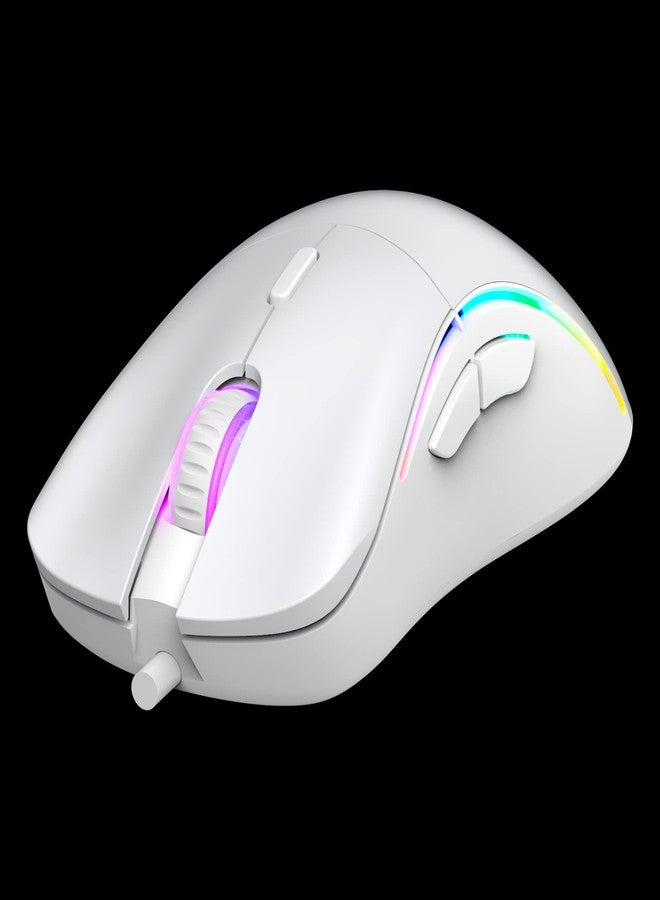 GAMDIAS Zeus Hermes E4 3-in-1 Combo, 60% Multi-Colored Mechanical Keyboard, RGB 12800 DPI Ergonomic Mouse, Non-Slip Extended Gaming Mouse Mat, White - Image 3