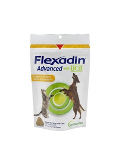 Flexadin Advanced Dog Hip And Joint Supplement With UcIi Collagen, One Chew A Day Hip And Joint Support Chew For Dogs And Cats, Clinically Proven VetApproved Formula, 60 Chews