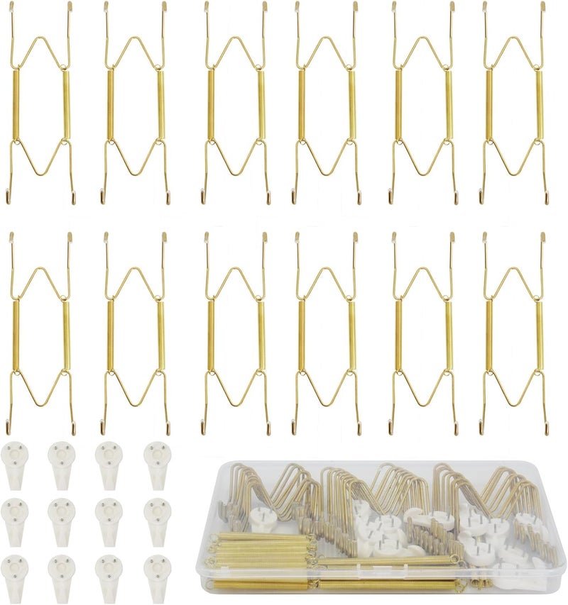KAHIT Plate Hangers for The Wall, Plate Wall Hangers for Display Wall Plate Hangers Plate Holders for Displaying On Wall Plate Holder Platter Hangers for The Wall Plate Hanger (6"-12Pack) - Image 1