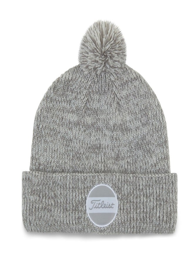 Titleist Boardwalk Pom Pom Beanie, Heather/White - Image 1