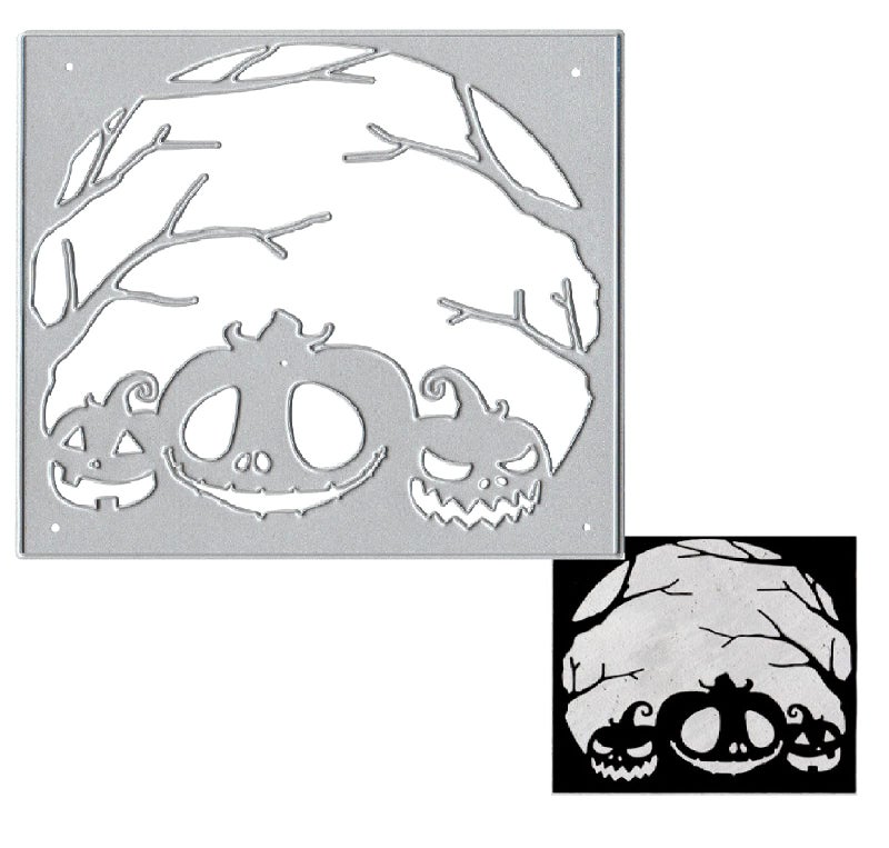 Halloween Pumpkin Cutting Dies for Card Making Halloween Trees Die Cuts Square Frame Dies Embossing Template for DIY Crafting Scrapbooking
