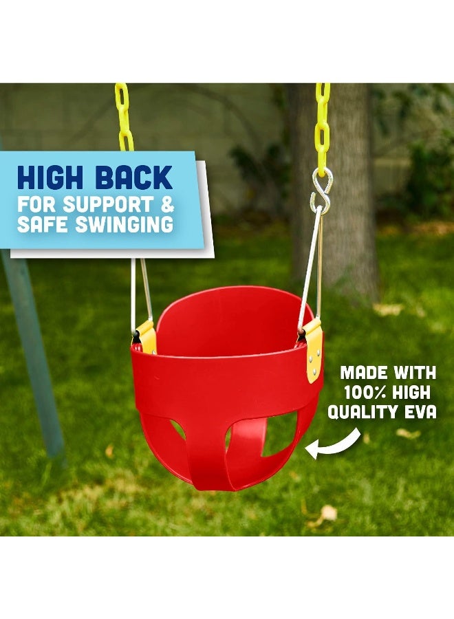 Rainbow Toys RBW TOYS Play Toddler Swing Chair Indoor/Outdoor High Back Full Bucket Toddler Swing Seat - Image 4