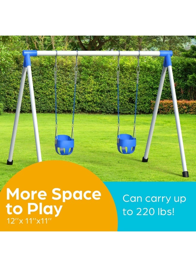 Rainbow Toys RBW TOYS Play Toddler Swing Chair Indoor/Outdoor High Back Full Bucket Toddler Swing Seat - Image 5