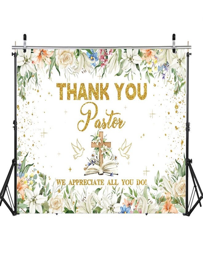 RUYI Thank You Pastor Backdrop 7x5FT Pastor Appreciation Week Background Greening Cross Christian Appreciation Party Decorations Supplies Photo Props - Image 2