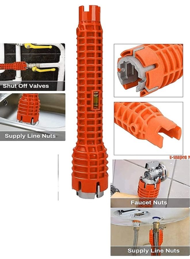 8 في 1 الحنفية بالوعة تركيب أدوات وجع مأخذ أنابيب المياه تحت أدوات إصلاح الفضاء المضغوط متعددة الوظائف أنابيب المياه أصحاب المطبخ / الحمام / المرحاض - Image 1