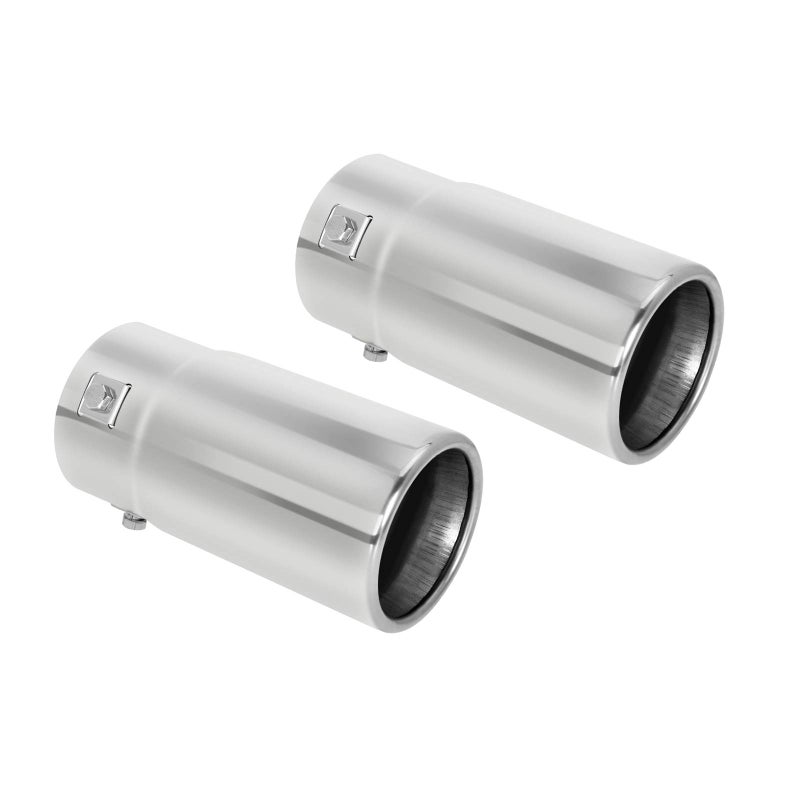Pack of 2 Exhaust tip to Fit 175 to 25 Inch Exhaust Tail Pipe Diameter Stainless Steel to give Chrome Effect Car Muffler Tips