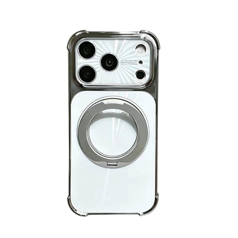 Acrylic Protective Case for iPhone 17 / 17 Air / 17 Pro / 17 Pro Max with Drop Protection and Kickstand plus Shockproof plus Strong Magnetic in White - Veloris - Image 1