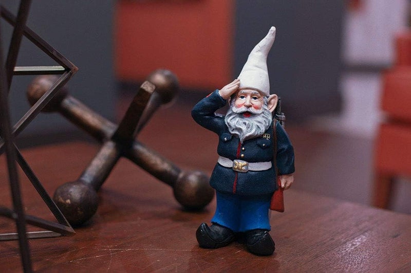 Zeckos 8-Inch Tall Saluting Dress Blues Bill U.S. Marine Military Garden Gnome Statue - Patriotic Indoor/Outdoor Decor for Your Garden, Porch or Shelf Display - Image 3