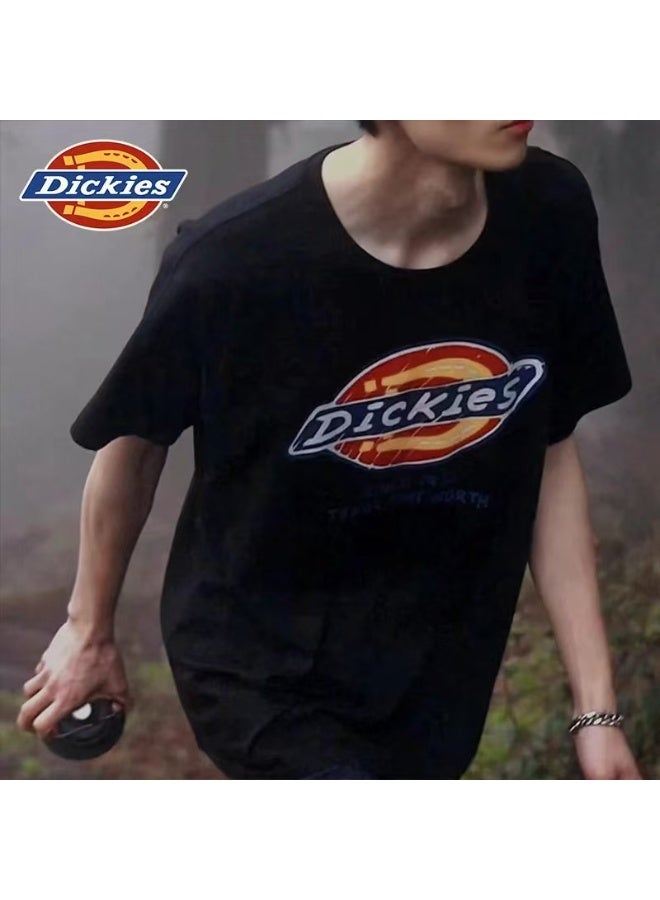 Dickies ‌Summer Must-Have: Solid Color 100% Cotton Round Neck T-Shirt – Couple's Style, Loose Casual Layering Short Sleeve‌ - Image 4