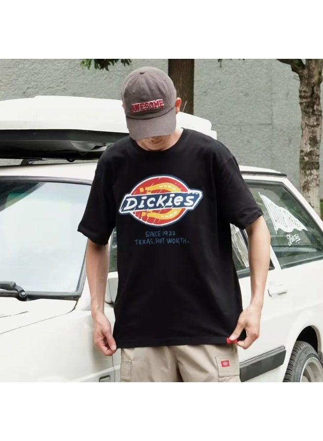 Dickies ‌Summer Must-Have: Solid Color 100% Cotton Round Neck T-Shirt – Couple's Style, Loose Casual Layering Short Sleeve‌ - Image 3