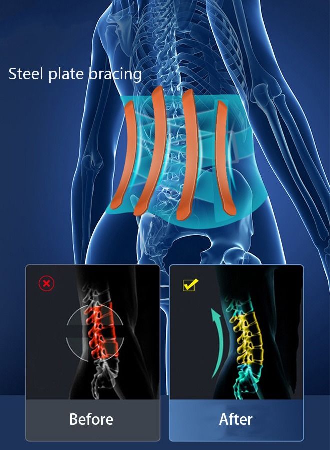 DUNISO Self-Heating Back Brace for Lower Back Pain Back Support Belt with Heating Pad Self-Heating Magnetic Waist Strap Portable Breathable Self Heating Support Belt for Men and Women - Image 4