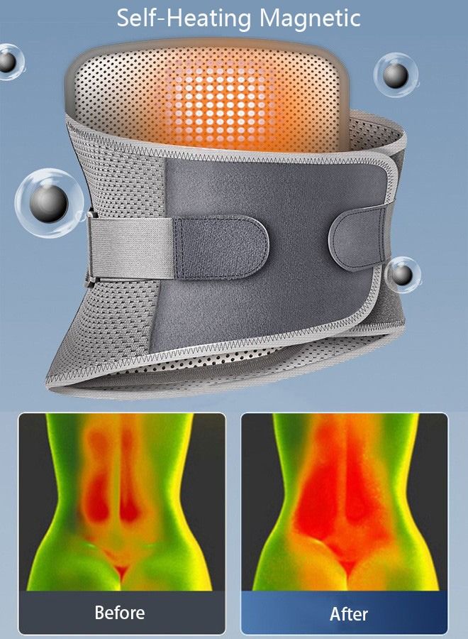 DUNISO Self-Heating Back Brace for Lower Back Pain Back Support Belt with Heating Pad Self-Heating Magnetic Waist Strap Portable Breathable Self Heating Support Belt for Men and Women - Image 5