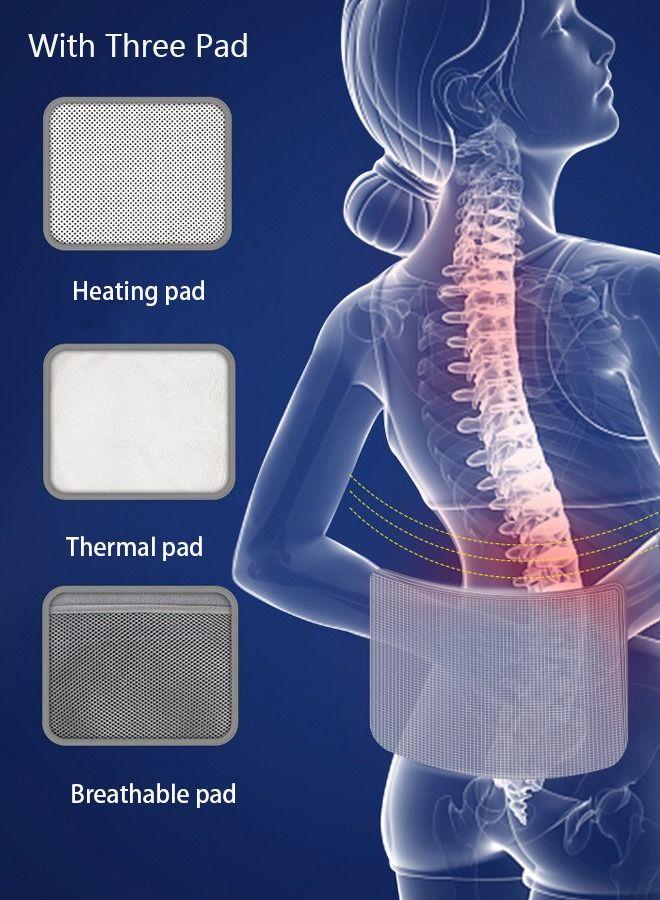 DUNISO Self-Heating Back Brace for Lower Back Pain Back Support Belt with Heating Pad Self-Heating Magnetic Waist Strap Portable Breathable Self Heating Support Belt for Men and Women - Image 3