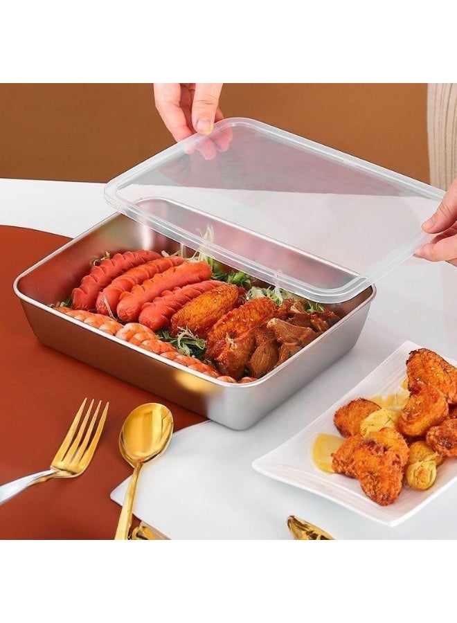 فولانري صينية خبز من الفولاذ المقاوم للصدأ، 31*24*5.5 سم، صينية كيك مستطيلة الشكل، أدوات خبز للكعك والبراونيز والكسرولة، غير سامة وصحية، متينة وآمنة للاستخدام في غسالة الأطباق - Image 5