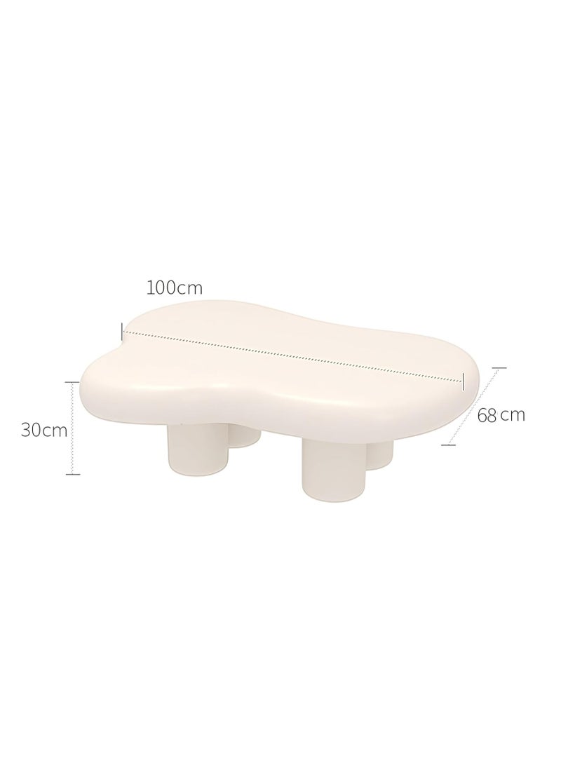 Jomila Cloud Coffee Table, Unique Design Accent Table for Living Room, Cream White - Image 2