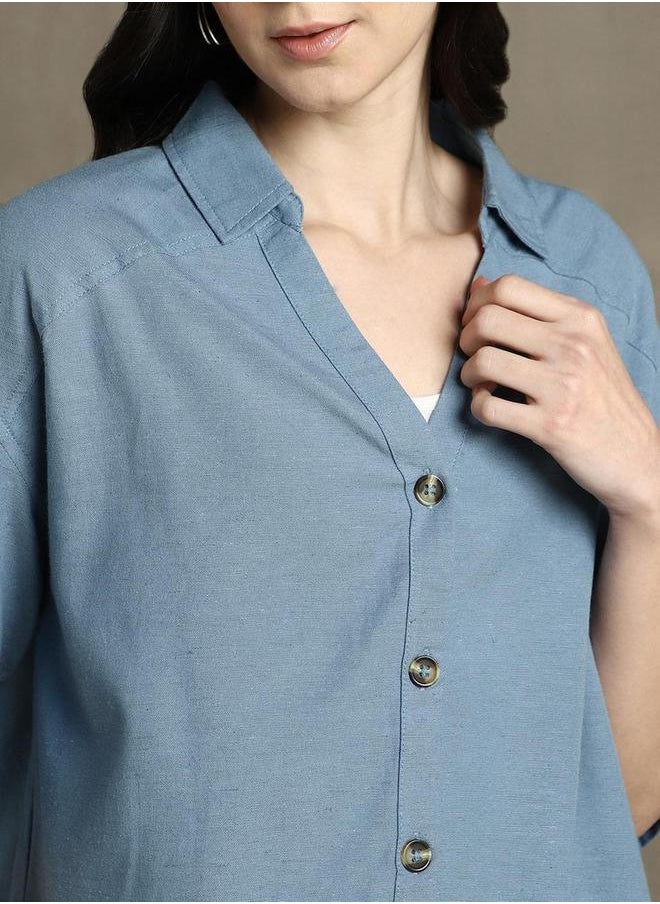Dennis Lingo Plain Oversized Shirt by Styli  - Image 4