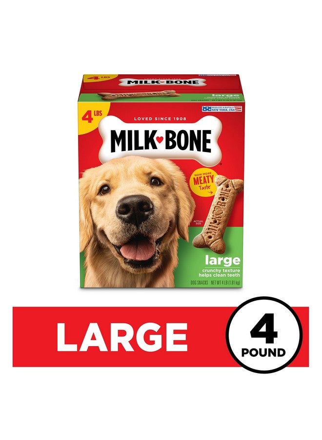 MILK-BONE Milk-Bone Original Dog Treats for Large Dogs, 4 Pound (Pack of 2), Crunchy Biscuit Helps Clean Teeth  - Image 2