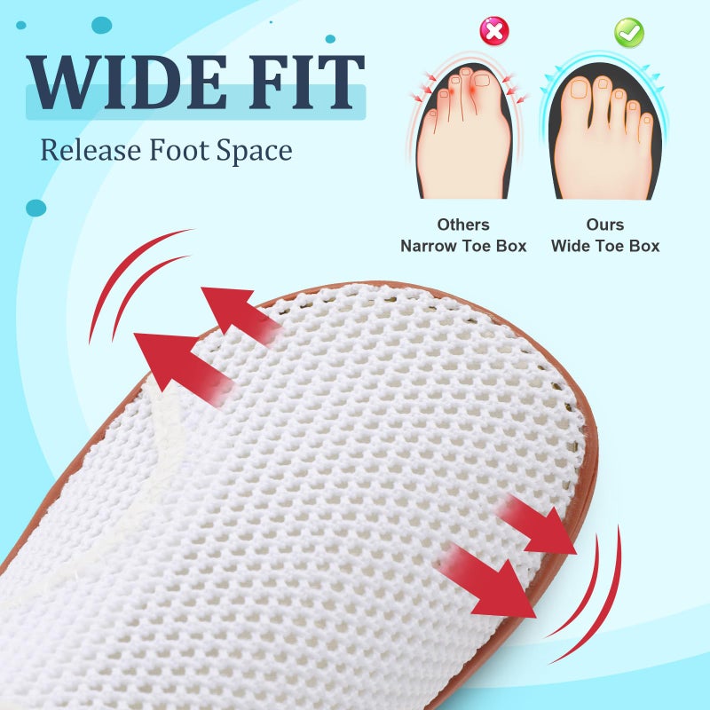 Scurtain Womens Wide Mesh Shoes Adult Beach Pool Water Shoe White Barefoot Grounding Rubber Walking Shoes for Women Summer Spring Cruise Travel Vacation Must Haves Size - Image 3