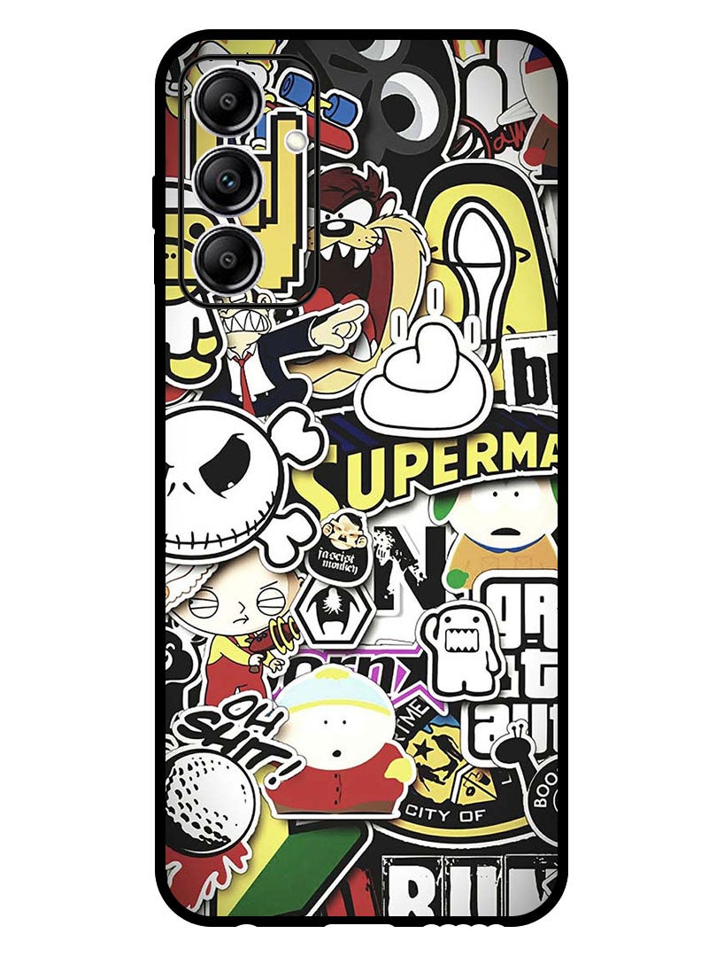 Theodor Protective Case Anti Scratch Shock Proof Bumper Cover For Samsung Galaxy A55 Cartoon Collage - Image 1