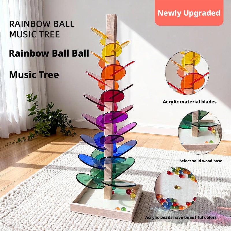 Montessori Rainbow Music Tree Educational Toy for Kids 1-3 DIY Building Blocks Baby Gift - Image 2