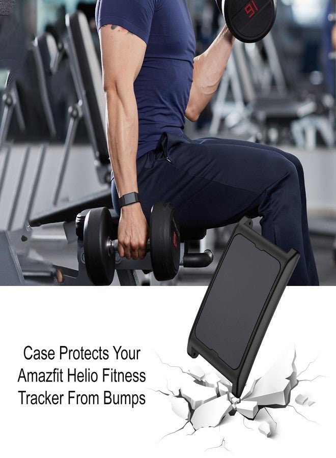 Vigamen 2 Pack Hard PC Case Compatible with Amazfit Helio Strap Fitness Tracker,Protective Frame for Women Men,Black Cover for Amazfit Helio - Image 4