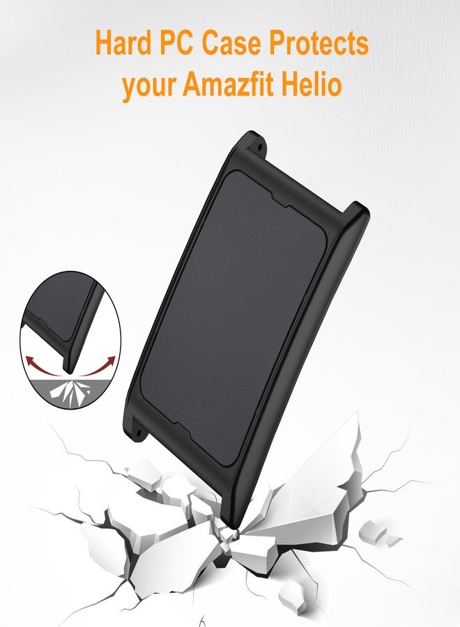 Vigamen 2 Pack Hard PC Case Compatible with Amazfit Helio Strap Fitness Tracker,Protective Frame for Women Men,Black Cover for Amazfit Helio - Image 3