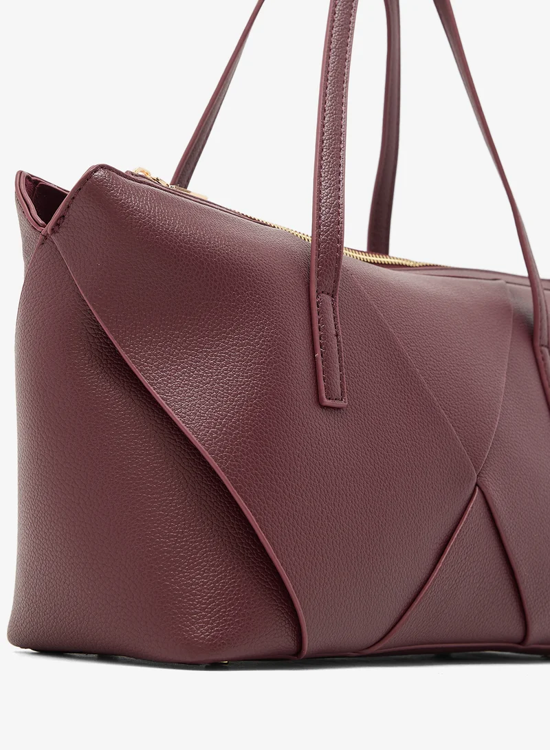 ELLA Burgandy structured east-to-west tote for Women | Best Price UAE