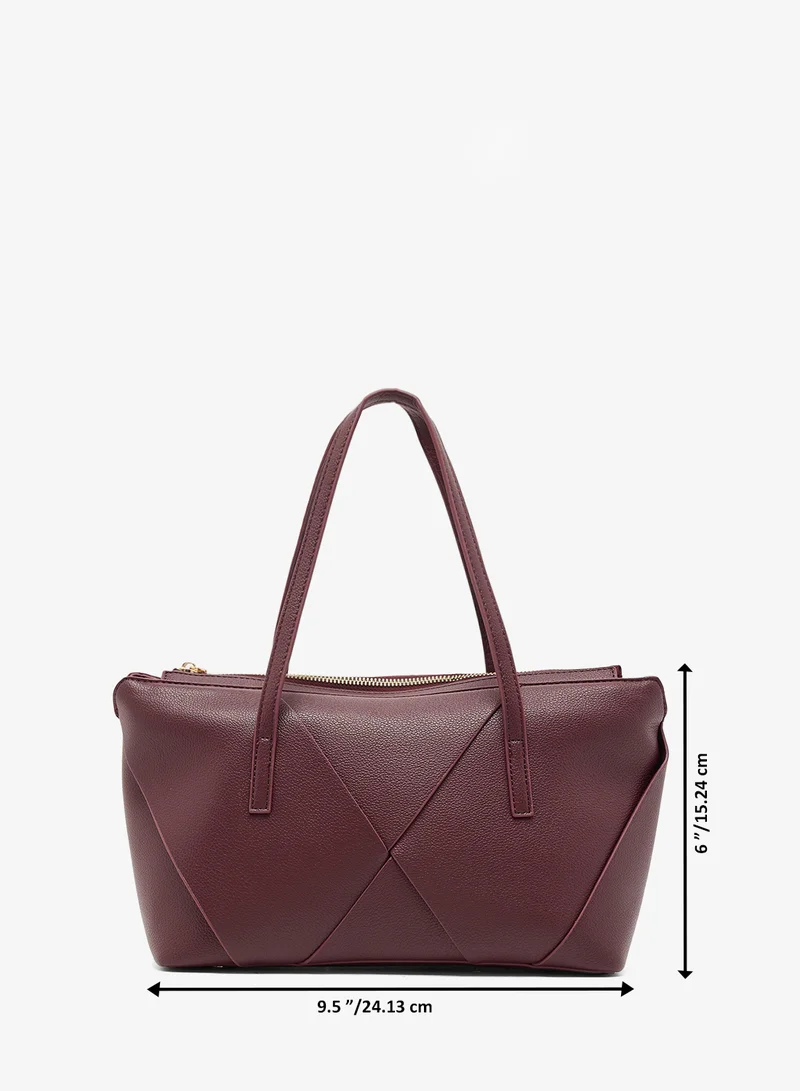 ELLA Burgandy structured east-to-west tote for Women | Best Price UAE