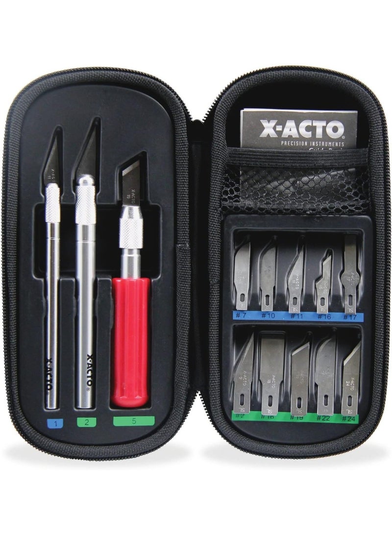 X-ACTO Compression Basic Knife Set, Includes 3 Knives, 13 Blades, Soft Carry Case, 17 Count - Crafting, Cutting Tools - Image 3