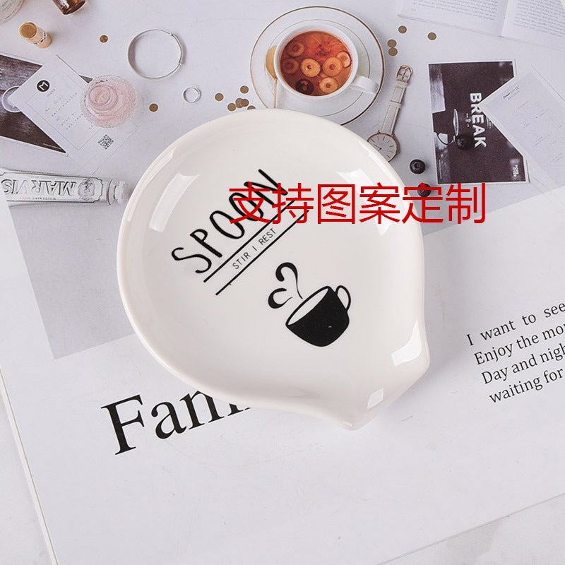 Ceramic Coffee Spoon Spoon Holder Decals Spray Glaze Printing Ceramic Spoon Holder Spoon Holder White Spoon Holder - Image 2