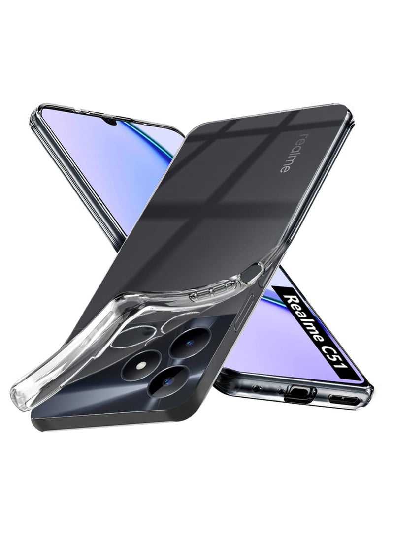 Techie غطاء شفاف مضاد للصدمات من TPU ناعم للغاية لجهاز Realme Note 50 4G / C53 / C51 مع زوايا ناعمة ومانع للبصمات - Image 1