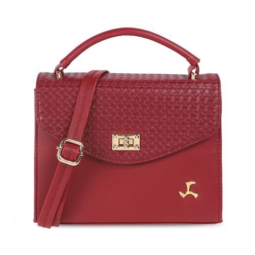 Mochi Women's Maroon Stylish Faux Leather Satchel Bag (230-57) - Image 1