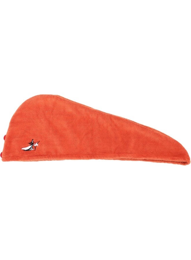 klarako Hair Towel Wrap Women Hair Drying Absorbent Hat with Button for Shower Sauna Spa Orange Hair Drying Hat