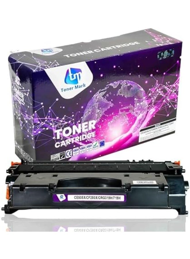 تونرمارك حبارة ليزر 80X\05X متوافقة من تونر مارك (CF280X) - اللون أسود، عالية الجودة لطابعة HP LaserJet Pro 400 M401/M425 - Image 1