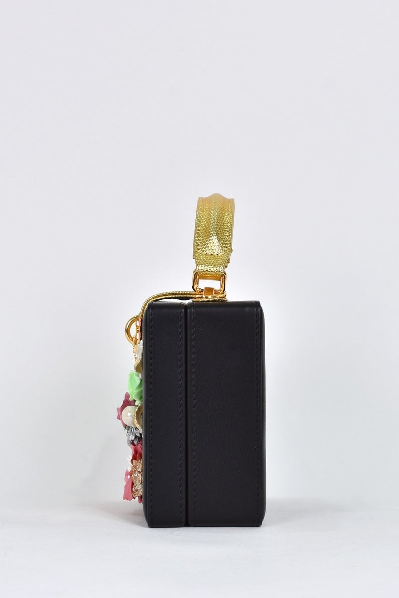 Elatae Women's Shoulder Strap Floral Evening Dress Daily Hand Bag Black 17605  - Image 4