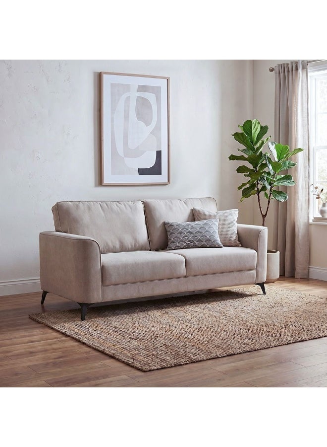 DANUBE HOME Field 2 Seater Fabric Sofa | Modern Design Two Seat Sofas | Comfortable Living Room Furniture L146.5xW84xH89cm - Beige - Image 1