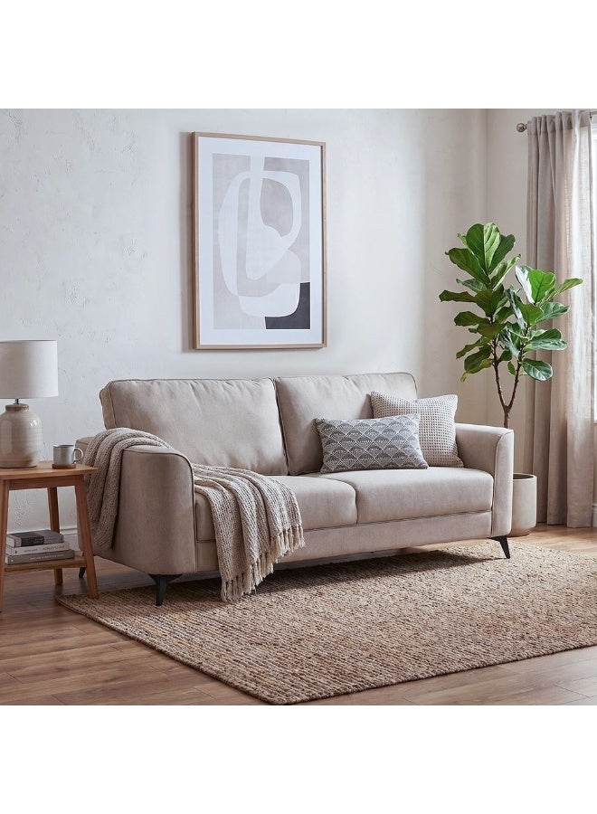 DANUBE HOME Field 2 Seater Fabric Sofa | Modern Design Two Seat Sofas | Comfortable Living Room Furniture L146.5xW84xH89cm - Beige - Image 2