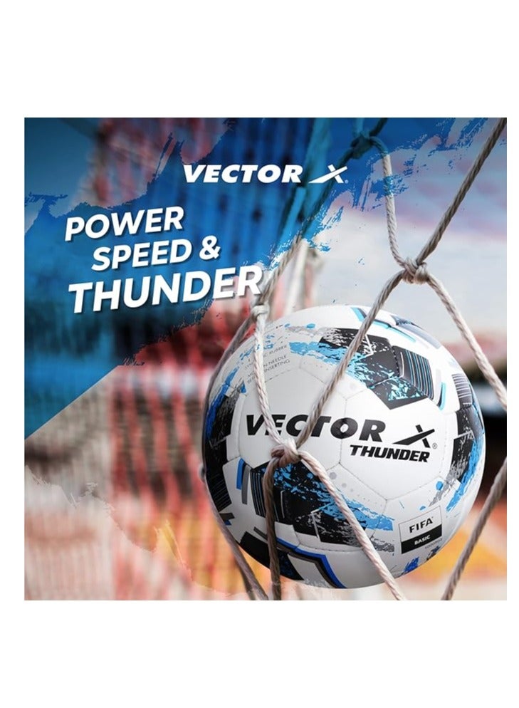 Vector X Thunder FIFA Basic Football | Size | Machine Stitched | Training | Match | Sports | Playing | Practice | Soccer Ball - Image 1