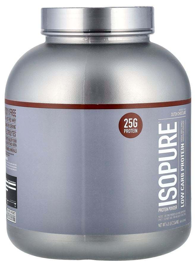 Isopure مسحوق بروتين منخفض الكربوهيدرات بنكهة الشوكولاتة الهولندية 4.5 رطل (2.04 كجم) - Image 2